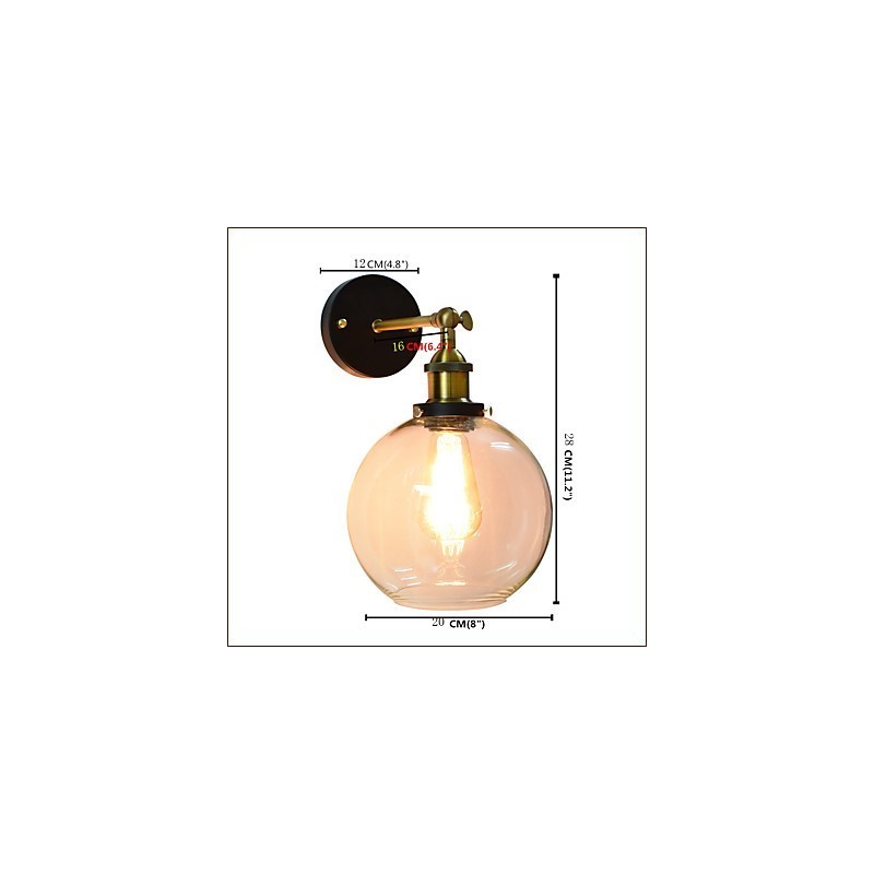 Železná nástenná lampa Čierna Jednoduchá retro nástenná lampa Jednohlavá dekoratívna nástenná lampa európskeho štýlu