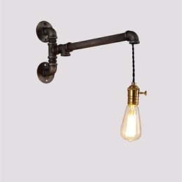 Vintage Industrial Pipe Nástenné svietidlá s vypínačom Kreatívne svetlá Reštaurácia Kaviareň Bar Dekoračné osvetlenie S 1 svetlom maľovaným povrchom