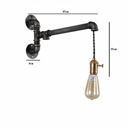 Vintage Industrial Pipe Nástenné svietidlá s vypínačom Kreatívne svetlá Reštaurácia Kaviareň Bar Dekoračné osvetlenie S 1 svetlom maľovaným povrchom