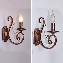 Mini retro nástenná lampa Predsieň Osvetlenie nástennej lampy v tvare kovovej sviečky