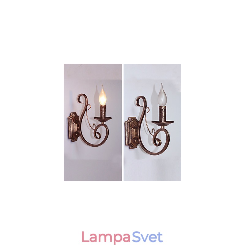 Mini retro nástenná lampa Predsieň Osvetlenie nástennej lampy v tvare kovovej sviečky