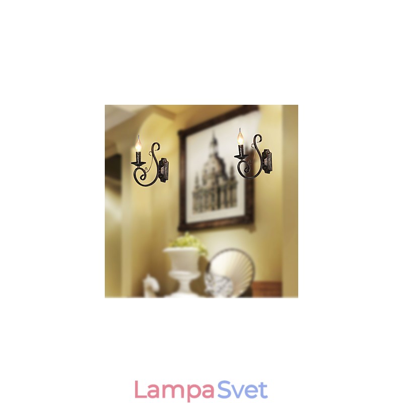 Mini retro nástenná lampa Predsieň Osvetlenie nástennej lampy v tvare kovovej sviečky