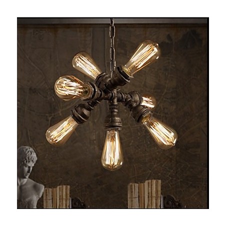 Americká priemyselná vodná fajka Retro štýl Wind 7 Light závesný luster Americká priemyselná vodná fajka Retro štýl Wind 7 Light závesný luster