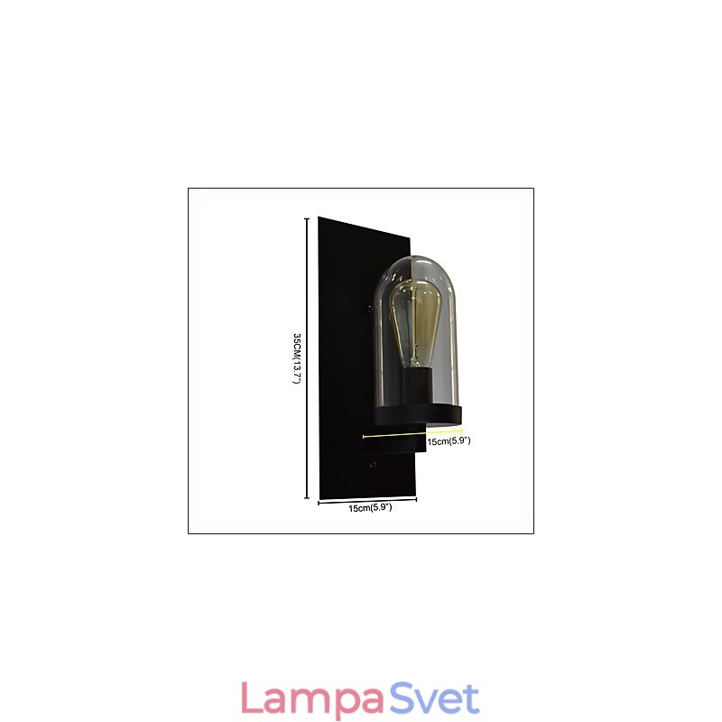 Maľovaná oceľová nástenná lampa Dumb Black Americká káva Dekorácia Retro nástenná lampa so svetelným mečom na stene