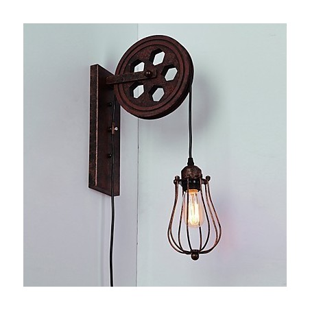 Priemyselná retro železná nástenná lampa Creative Personality Lift Kladka Priemyselná retro železná nástenná lampa Creative Personality Lift Kladka