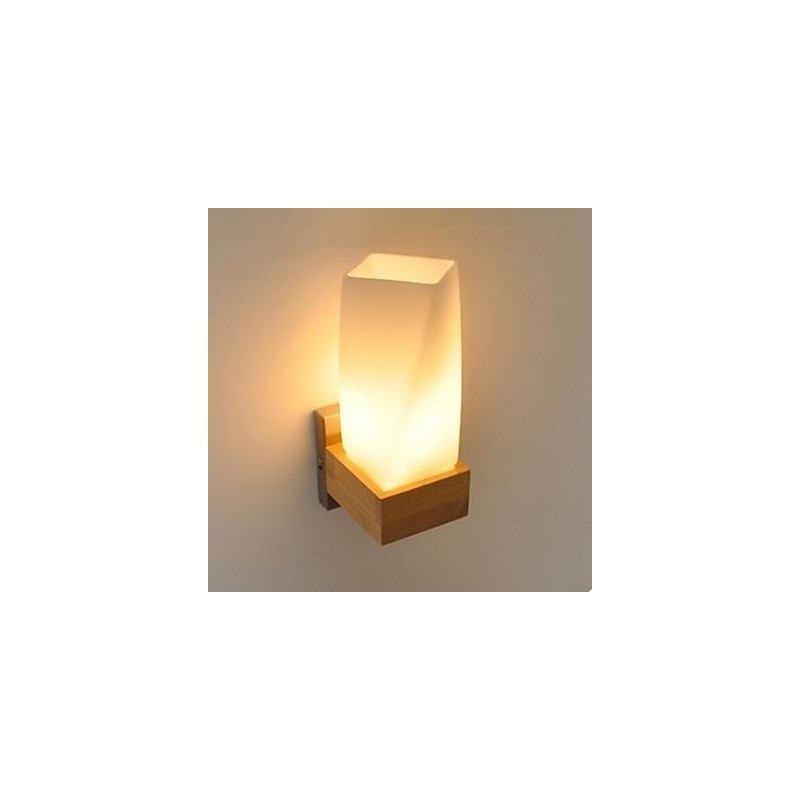 Jednoduchosť Nordic Wood Art Obývacia izba Chodba Balkón Sklo Masívne drevo Nástenná lampa Spálňa Hlava postele