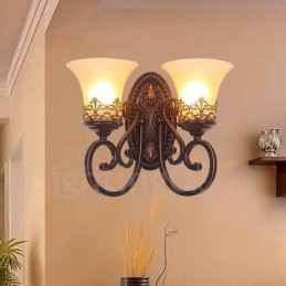 Rustic Lodge Obývacia izba Jedáleň Spálňa Kovové vnútorné nástenné svietniky