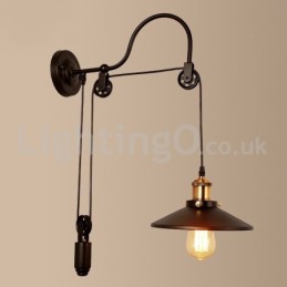Retro nástenné svietidlá pod omietku Bar v uličke Kaviareň Spálňa Štúdijná nástenná kladková lampa