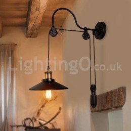 Retro nástenné svietidlá pod omietku Bar v uličke Kaviareň Spálňa Štúdijná nástenná kladková lampa