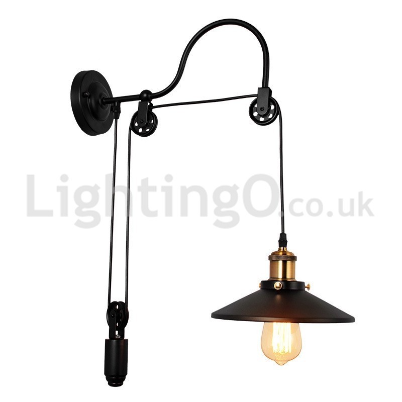 Retro nástenné svietidlá pod omietku Bar v uličke Kaviareň Spálňa Štúdijná nástenná kladková lampa