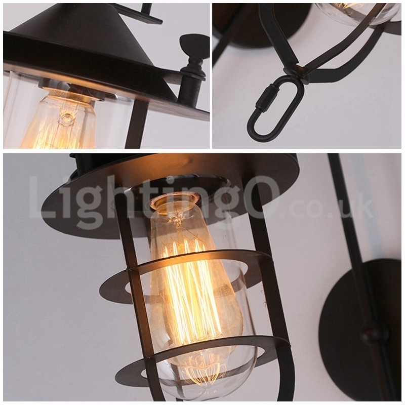 Retro dokovacia nástenná lampa Black Wharf nástenné osvetlenie Dock Sconce Reštaurácia Obývacia izba Kaviareň Bar Obchod s oblečením