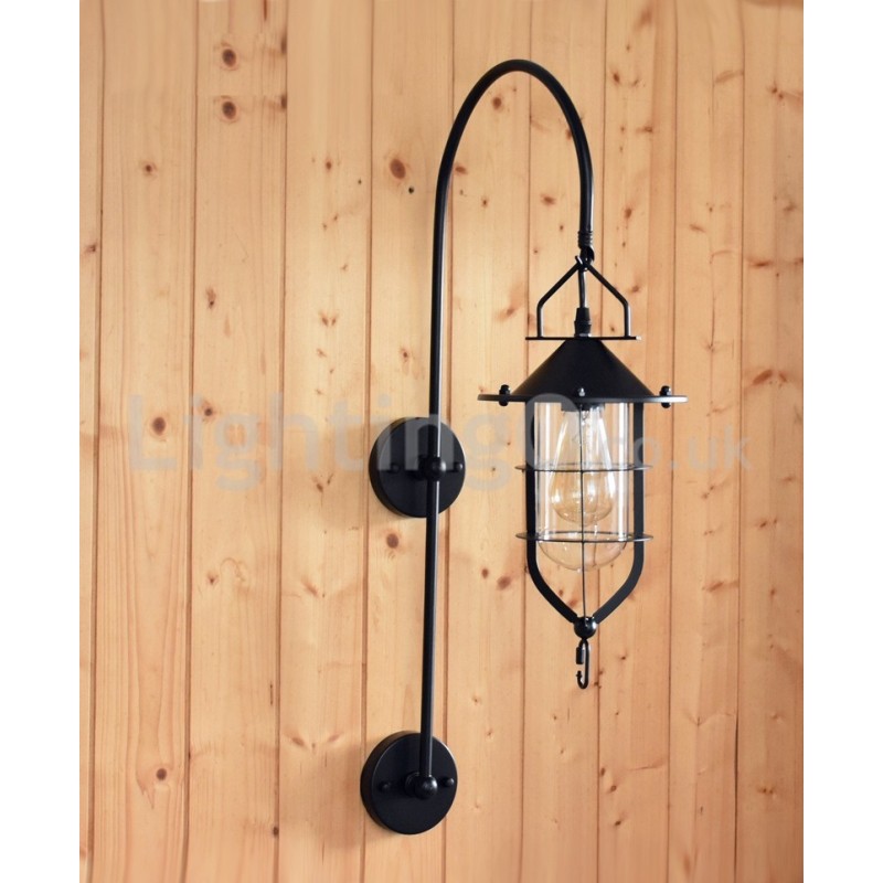 Retro dokovacia nástenná lampa Black Wharf nástenné osvetlenie Dock Sconce Reštaurácia Obývacia izba Kaviareň Bar Obchod s oblečením