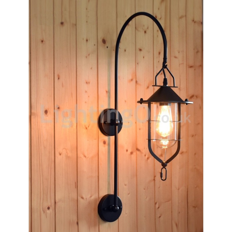 Retro dokovacia nástenná lampa Black Wharf nástenné osvetlenie Dock Sconce Reštaurácia Obývacia izba Kaviareň Bar Obchod s oblečením