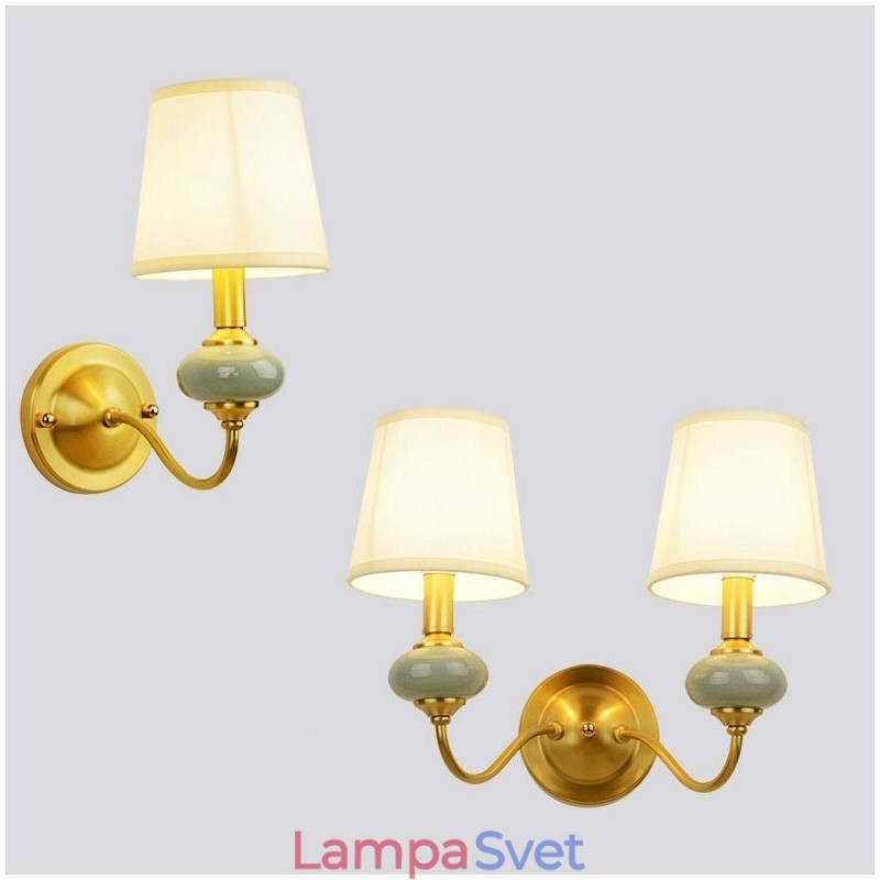 Čistá mosadz Luxusné rustikálne retro vintage mosadzné keramické nástenné svietidlo so skleneným tienidlom Špeciálne pre hotelovú kanceláriu Showroom Obývacia izba Jedáleň