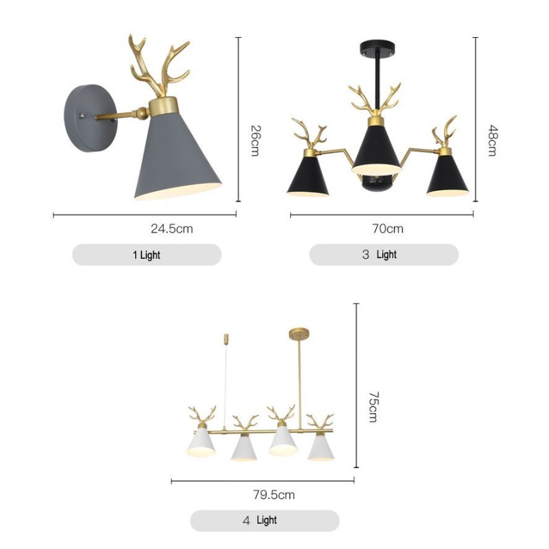 Moderné nástenné svietidlo Antlers