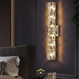 Obývacia izba Nástenná lampa Svetlo Luxusná Jednoduchá spálňa Nočná lampa Hotel Lobby Ulička Projekt Villa Nerezová oceľ Krištáľové nástenné svietniky