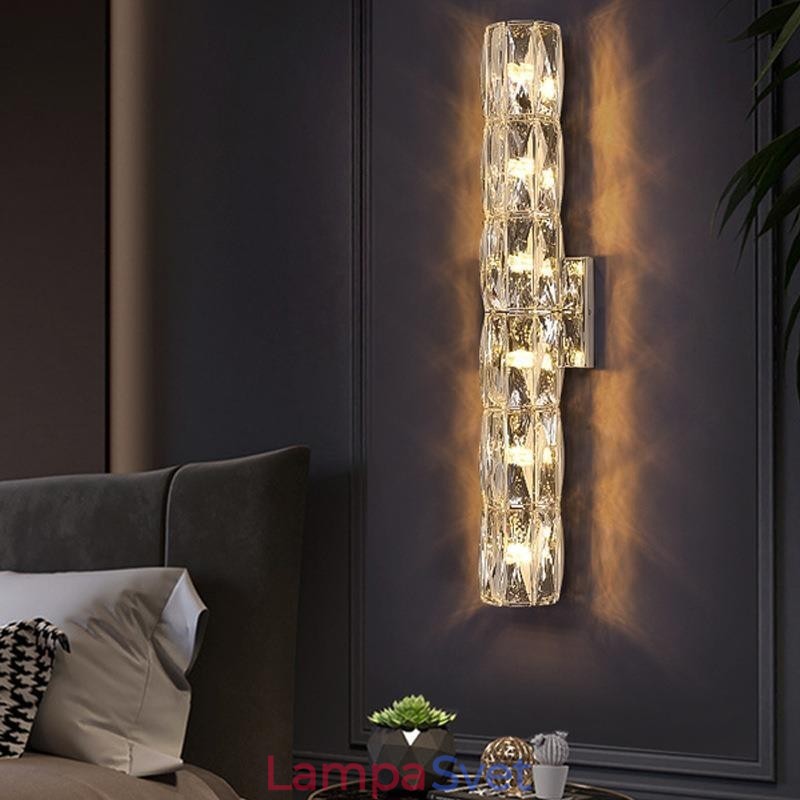 Obývacia izba Nástenná lampa Svetlo Luxusná Jednoduchá spálňa Nočná lampa Hotel Lobby Ulička Projekt Villa Nerezová oceľ Krištáľové nástenné svietniky
