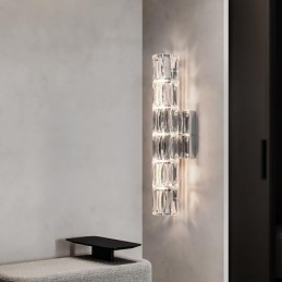 Obývacia izba Nástenná lampa Svetlo Luxusná Jednoduchá spálňa Nočná lampa Hotel Lobby Ulička Projekt Villa Nerezová oceľ Krištáľové nástenné svietniky