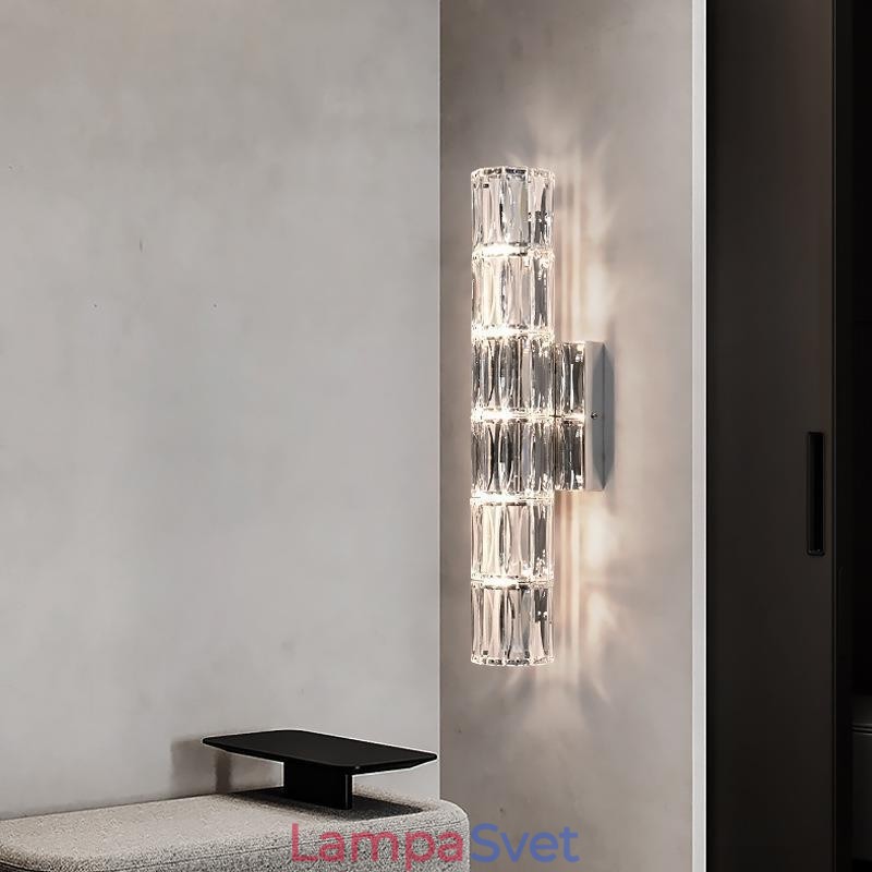 Obývacia izba Nástenná lampa Svetlo Luxusná Jednoduchá spálňa Nočná lampa Hotel Lobby Ulička Projekt Villa Nerezová oceľ Krištáľové nástenné svietniky