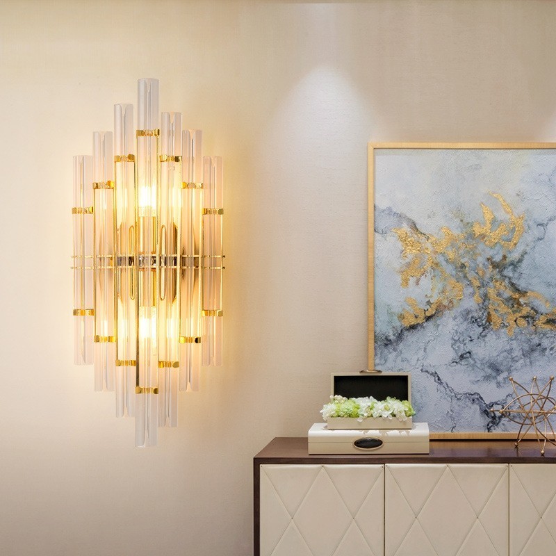 Hotelové svetlo Luxusná krištáľová nástenná lampa Stĺpik moderná osobnosť Obývacia izba Vstup do uličky Pozadie nástenná lampa Spálňa Ozdobné svietniky