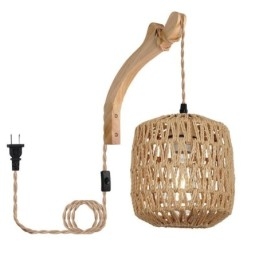 Americké retro nástenné svietidlo 3M konopné lano závesné papierové lano tkané tienidlo na lampu