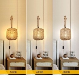 Americké retro nástenné svietidlo 3M konopné lano závesné papierové lano tkané tienidlo na lampu