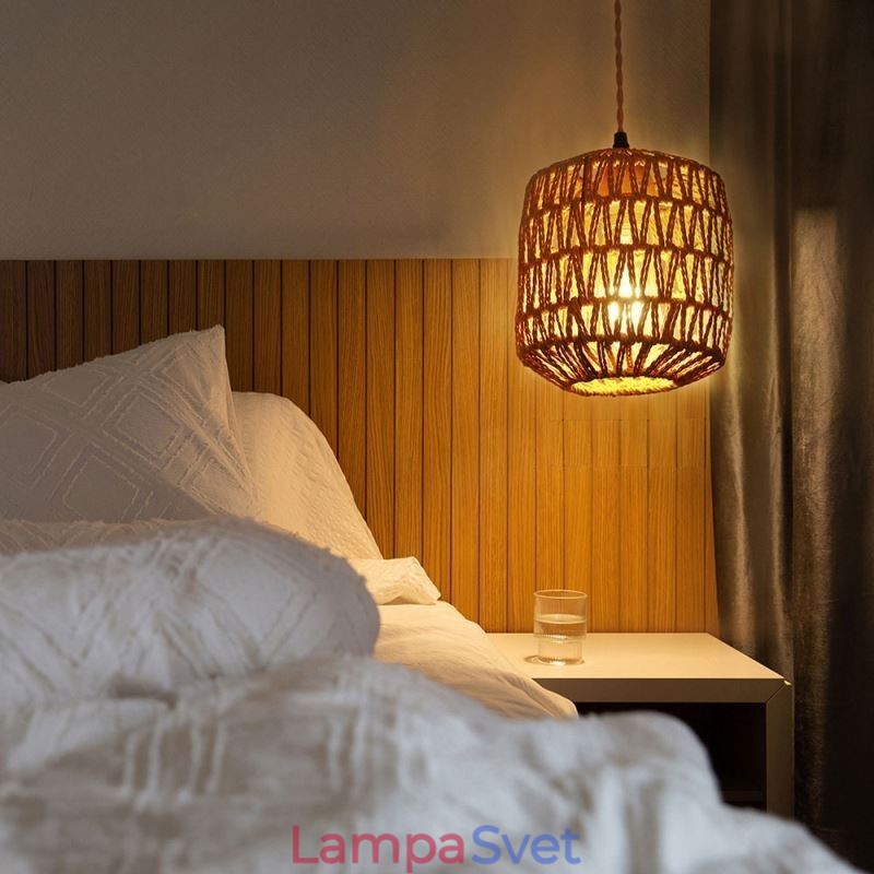Americké retro nástenné svietidlo 3M konopné lano závesné papierové lano tkané tienidlo na lampu