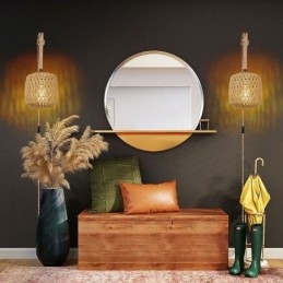 Americké retro nástenné svietidlo 3M konopné lano závesné papierové lano tkané tienidlo na lampu