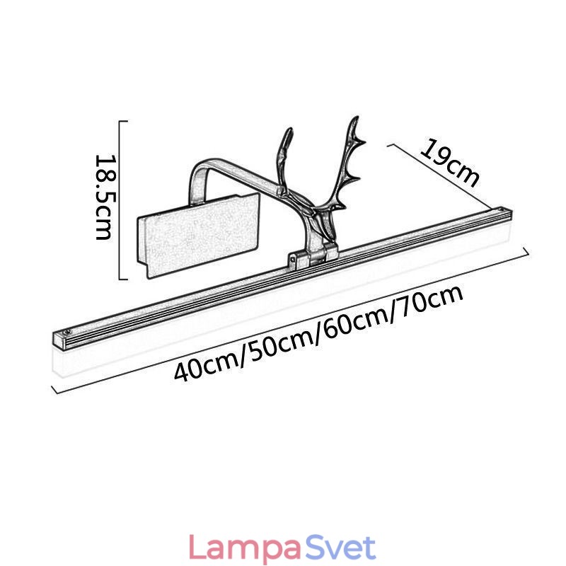 Predné svetlo z parohového zrkadla Akrylová nástenná lampa Svietidlo na líčenie do toalety