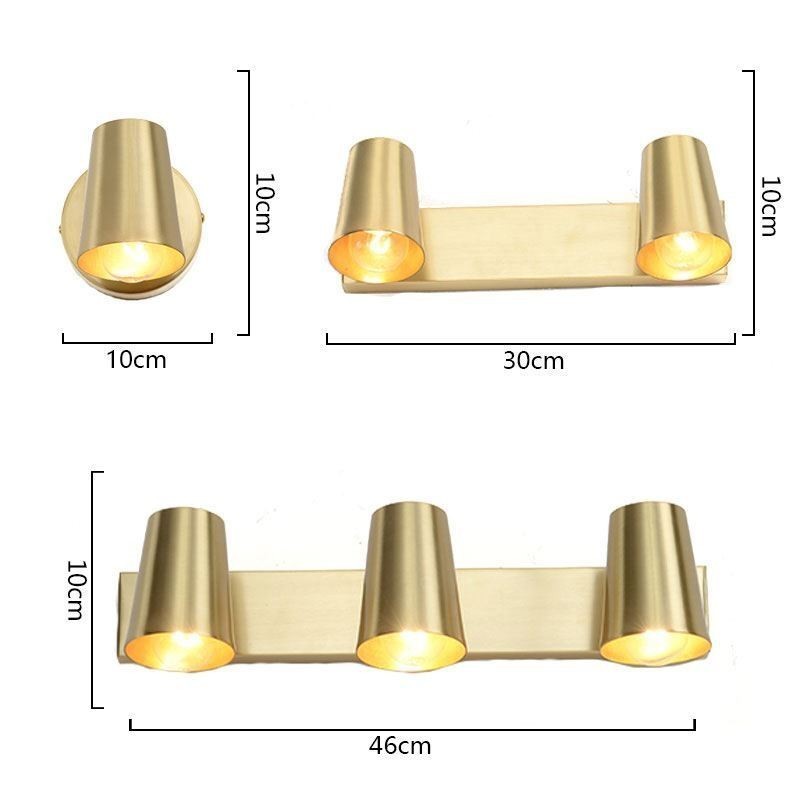 Bodová nástenná lampa s predným svetlom z mosadze Nordic