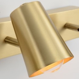 Bodová nástenná lampa s predným svetlom z mosadze Nordic