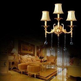 Európska nástenná lampa Luxusné nástenné nástenné svietidlo Crystal Drop Dekoračná lampa Nočné osvetlenie