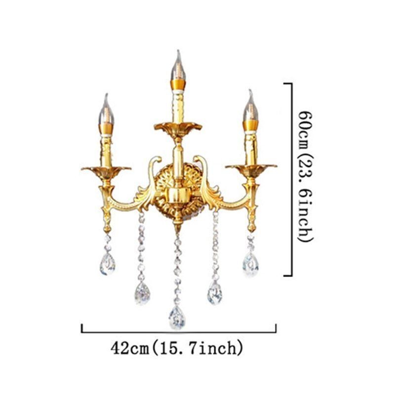 Európska nástenná lampa Luxusné nástenné nástenné svietidlo Crystal Drop Dekoračná lampa Nočné osvetlenie