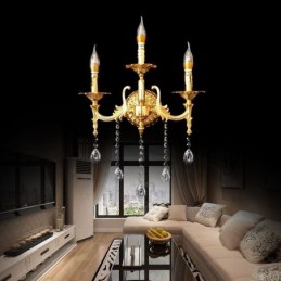 Európska nástenná lampa Luxusné nástenné nástenné svietidlo Crystal Drop Dekoračná lampa Nočné osvetlenie