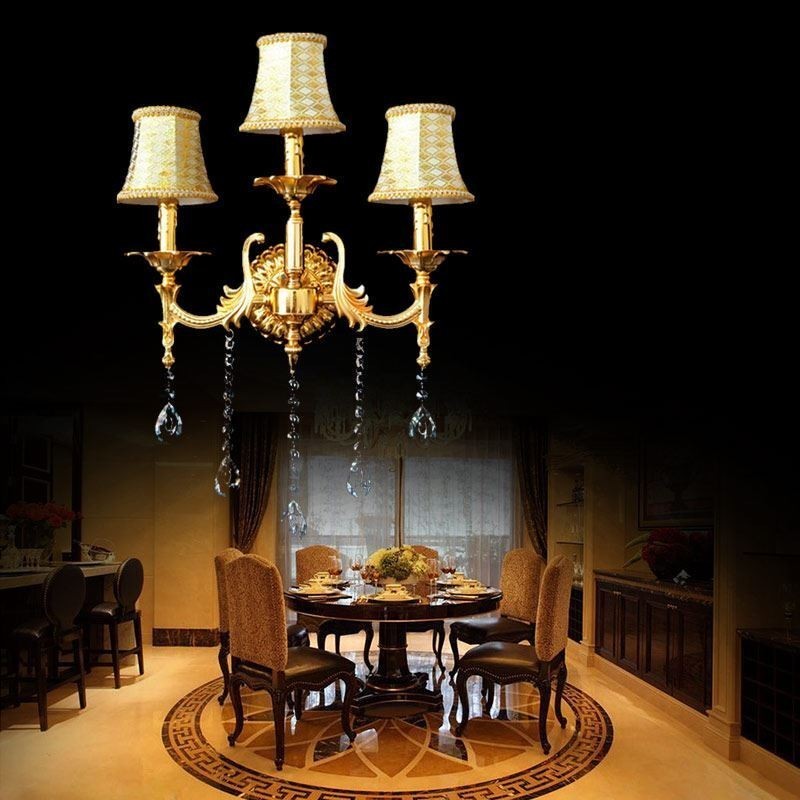 Európska nástenná lampa Luxusné nástenné nástenné svietidlo Crystal Drop Dekoračná lampa Nočné osvetlenie