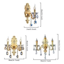 Európska nástenná lampa Luxusné nástenné nástenné svietidlo Crystal Drop Dekoračná lampa Nočné osvetlenie