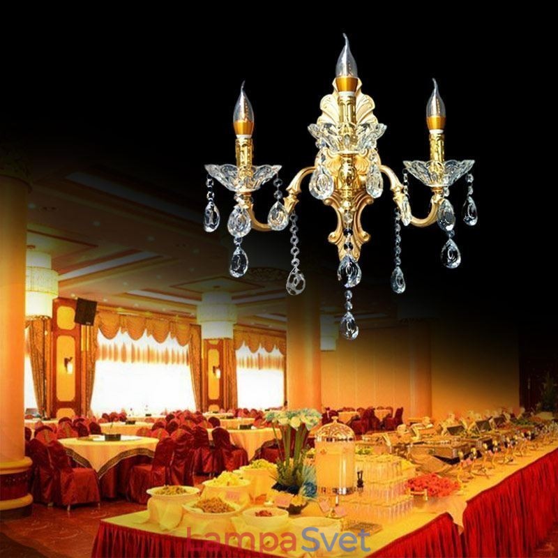Európska nástenná lampa Luxusné nástenné nástenné svietidlo Crystal Drop Dekoračná lampa Nočné osvetlenie