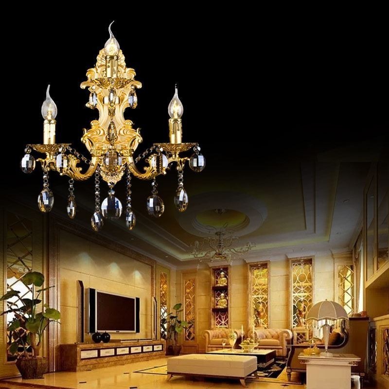 Nástenná lampa European Fashion Luxusné krištáľové nástenné svietidlo
