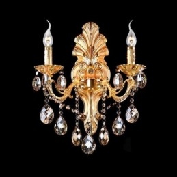 Európska nástenná lampa Golden Petal Nástenné nástenné svietidlo Vynikajúce krištáľové kvapky Light Nočné osvetlenie