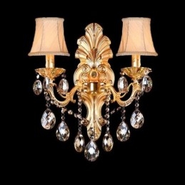 Európska nástenná lampa Golden Petal Nástenné nástenné svietidlo Vynikajúce krištáľové kvapky Light Nočné osvetlenie