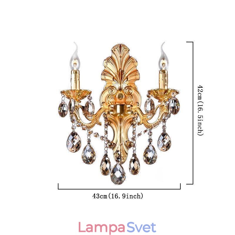 Európska nástenná lampa Golden Petal Nástenné nástenné svietidlo Vynikajúce krištáľové kvapky Light Nočné osvetlenie