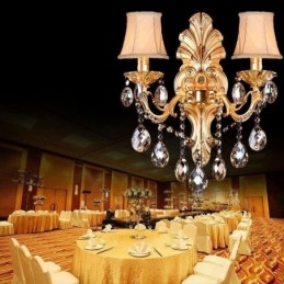 Európska nástenná lampa Golden Petal Nástenné nástenné svietidlo Vynikajúce krištáľové kvapky Light Nočné osvetlenie
