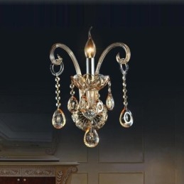 Európska nástenná lampa Jantárový koňak Crystal Wall Sconce Jednoduché osvetlenie lampy