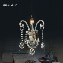 Európska nástenná lampa Jantárový koňak Crystal Wall Sconce Jednoduché osvetlenie lampy