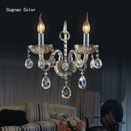Európska nástenná lampa Jantárový koňak Crystal Wall Sconce Jednoduché osvetlenie lampy