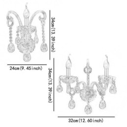Európska nástenná lampa Jantárový koňak Crystal Wall Sconce Jednoduché osvetlenie lampy