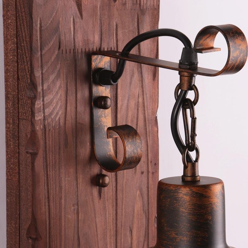 Americké vintage nástenné svietidlo Industrial LOFT nástenné svietidlo z masívneho dreva sklenená lampa