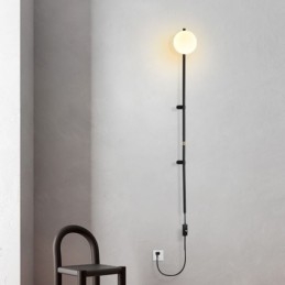 Nástenné nástenné svietidlo Globe Mid Century Magic Bean Nástenná lampa so zástrčkou