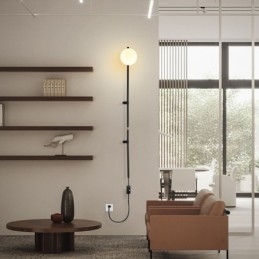 Nástenné nástenné svietidlo Globe Mid Century Magic Bean Nástenná lampa so zástrčkou