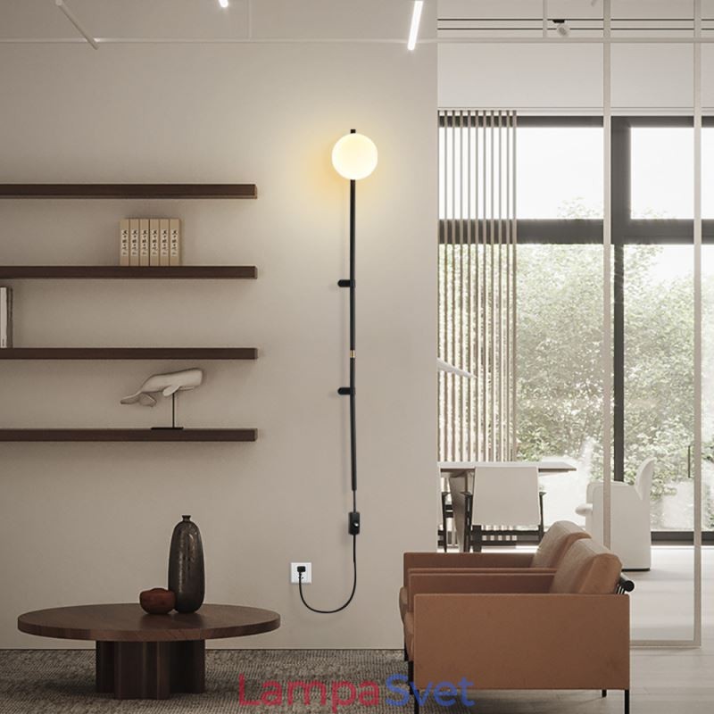 Nástenné nástenné svietidlo Globe Mid Century Magic Bean Nástenná lampa so zástrčkou